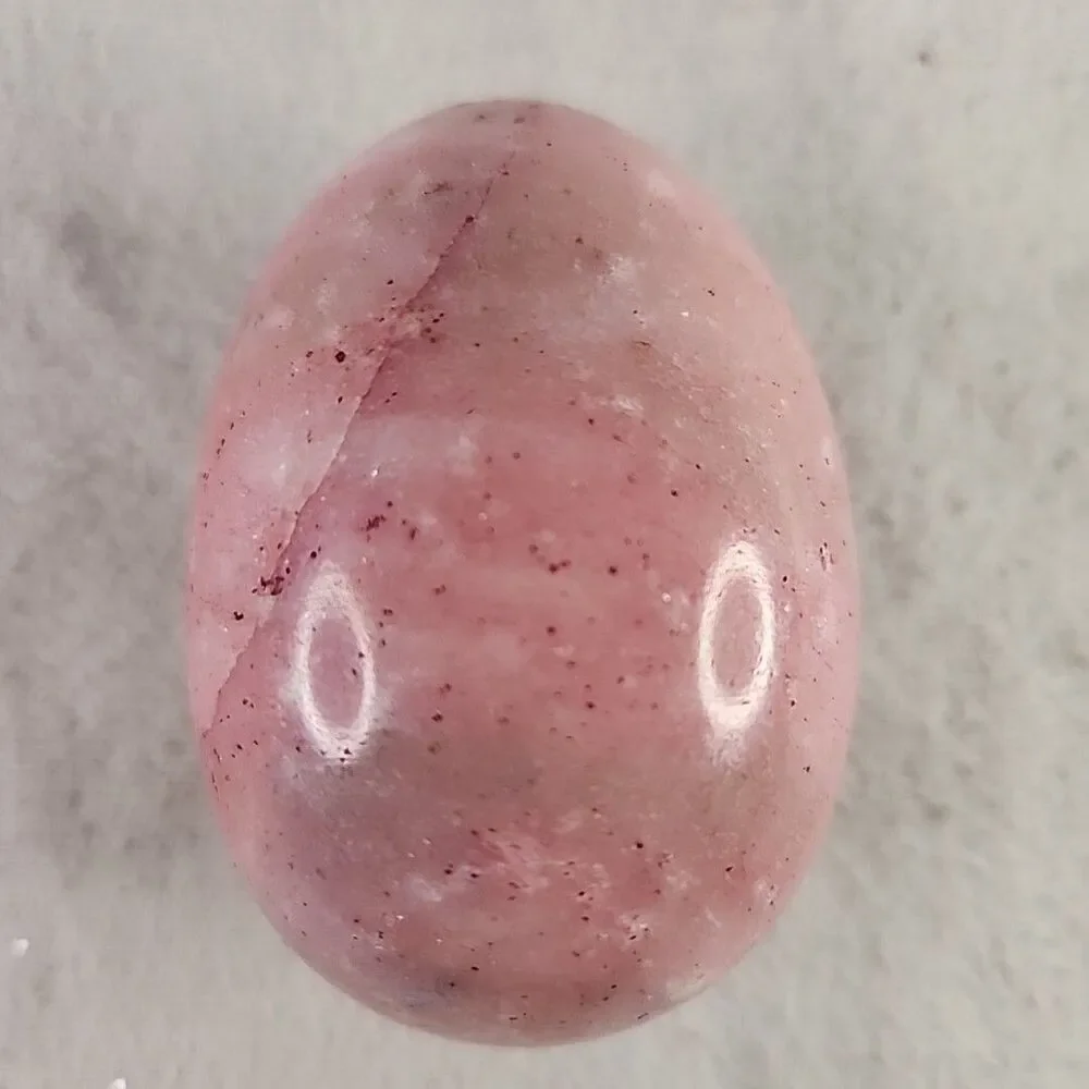 Egg Alabaster Marble Stone Decoration Pink Paperweight #646372 VTG Dollar Tree